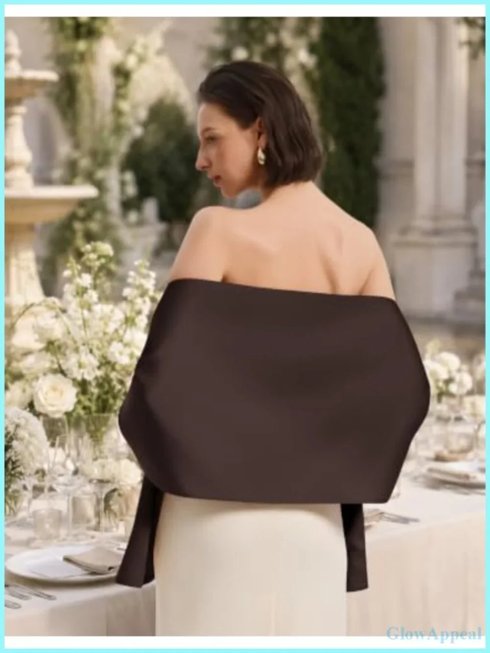 Stay-in-Place Satin Pull Through Shawl Wrap for Evening Dresses